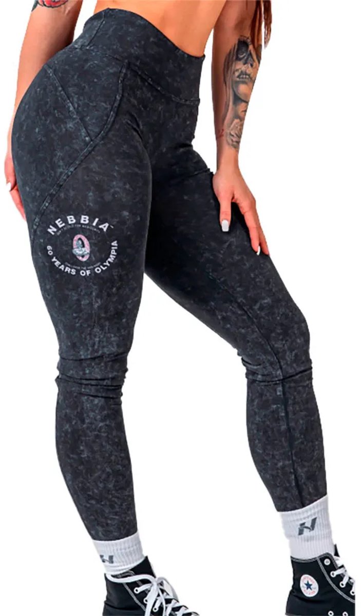 Nebbia Washed High Waisted Gym Warrior 776 Leggings Zwart XS Vrouw
