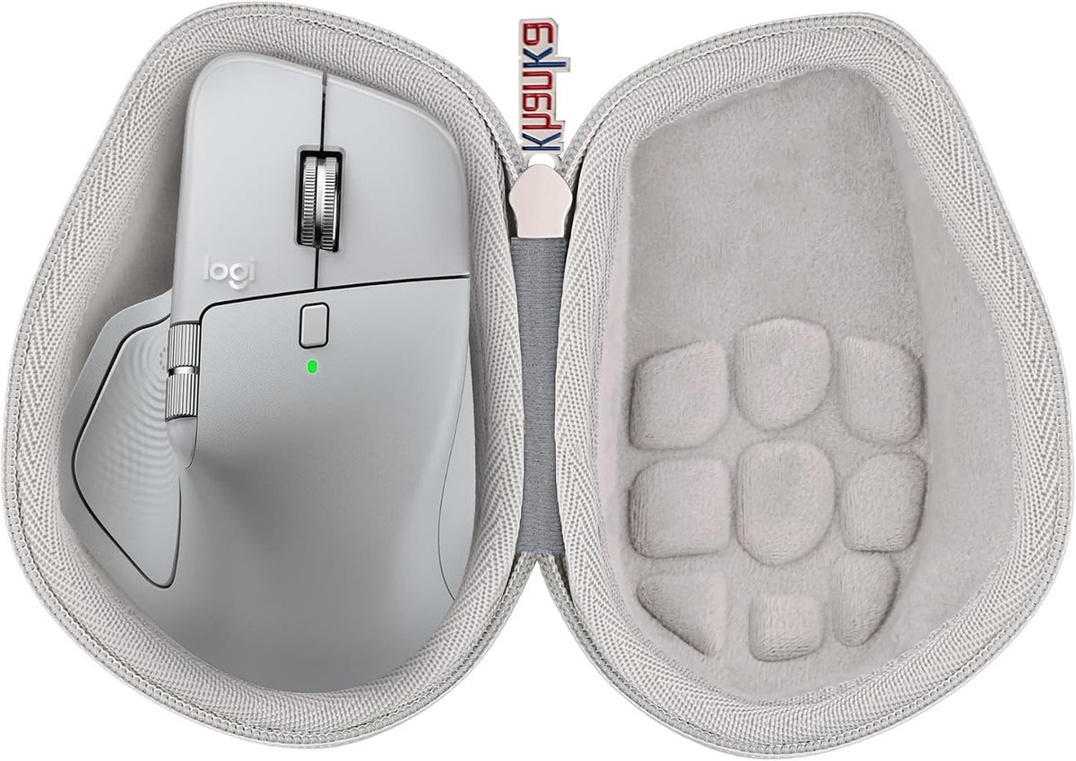 Etui voor Logitech MX Master 4/Master 3S/Master 3 - Draadloze muis, reisetui met draaggreep, beschermhoes voor muisaccessoires (grijs)