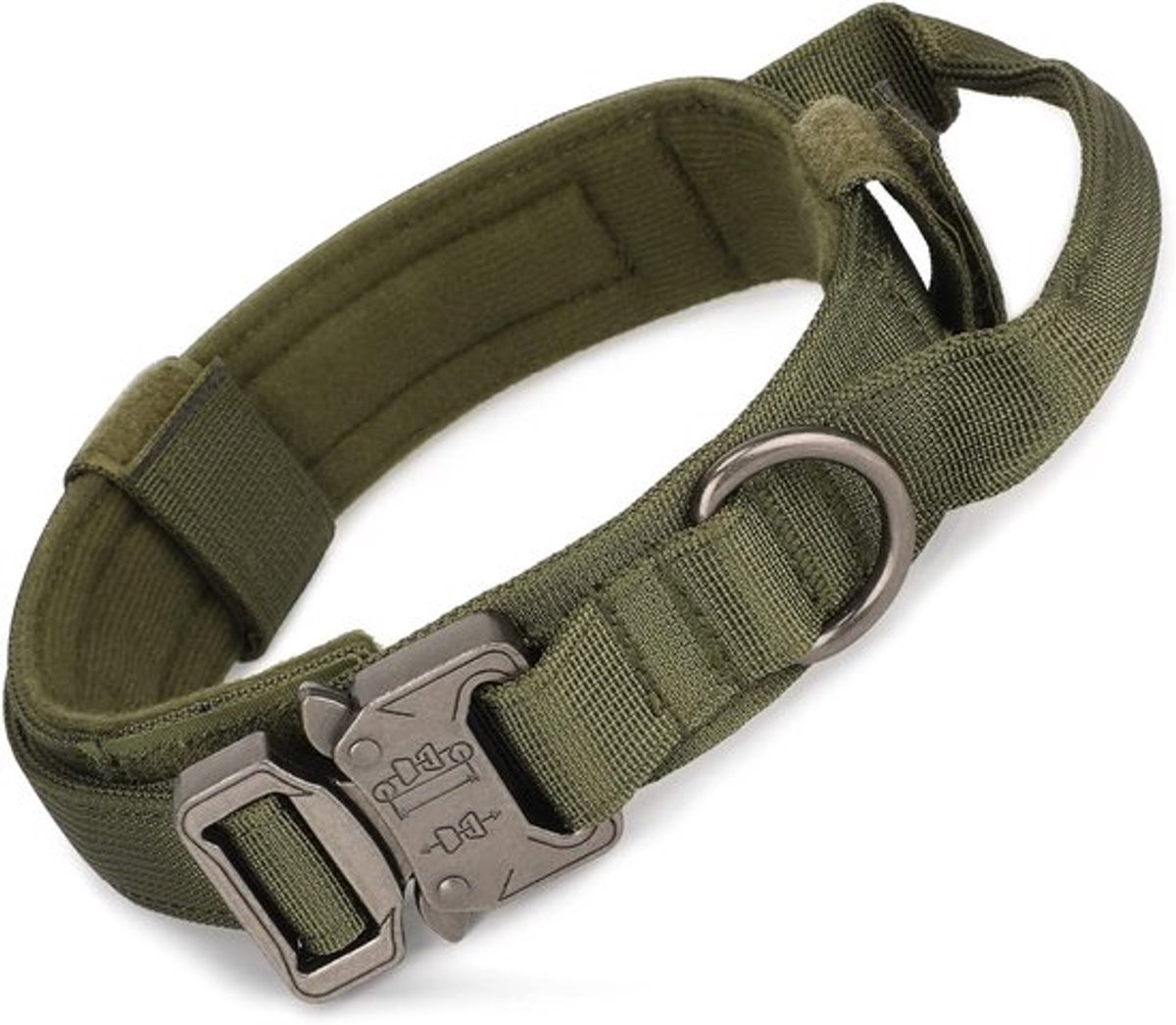 Verstelbare Hondenhalsband met Handvat, Geschikt voor Training en Buitenactiviteiten, Metalen Gesp, Gevoerd voor Middelgrote en Grote Honden