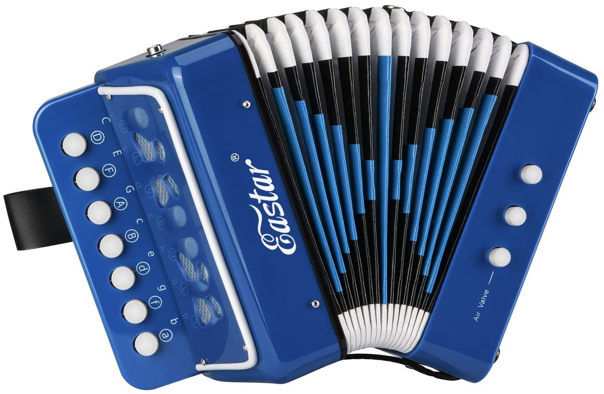 SnelShoppen - Accordeon Speelgoed voor Kinderen met 10 Toetsen, Lichte Accordeon met Verlichting, Volledig Functioneel Muziek Instrument voor Jongens