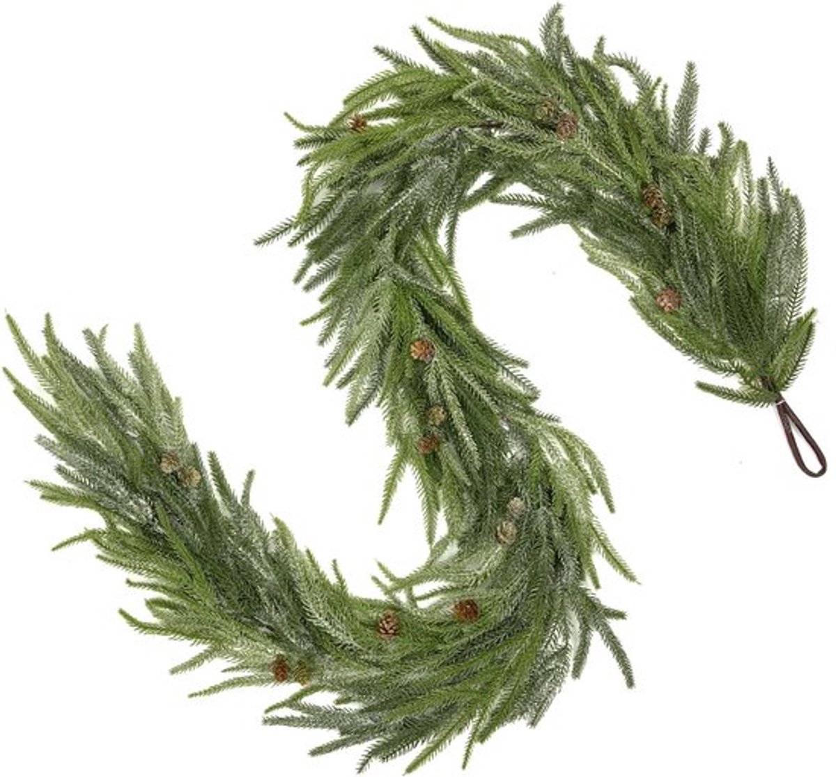 Kerstslinger met dennenappels - Kunstgroen slinger - Huis versieren - Realistisch dennenontwerp - 180 cm - Groen