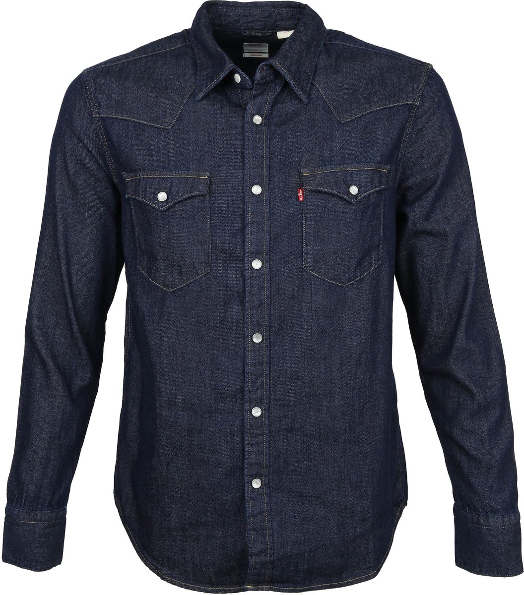 Levi's Barstow Overhemd Donkerblauw - Maat M - Heren