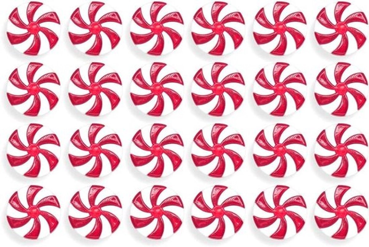 25 stuks rode en witte kerstboomversiering hangers - Candy design - DIY acryl kerstslinger - Snoepversiering - Kerstdecoratie - Kerstboomdecoratie - Kerstboomhangers - 25 mm
