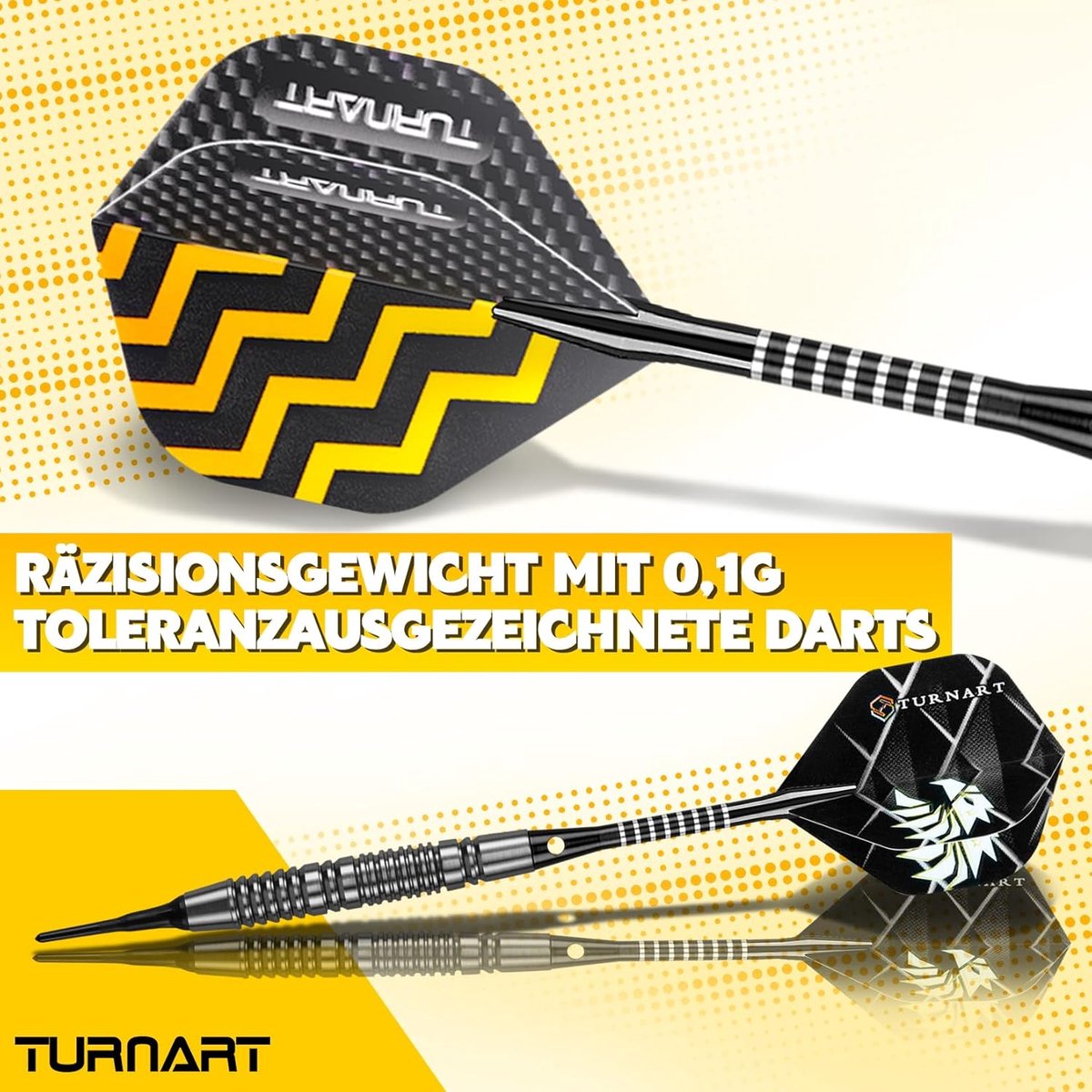 SnelShoppen - Turnart Dartpijlen Professionele Softdarts 18 g Kunststof Punt, 30 Dartpijlen, 6 Flights, Gereedschap en O-ringen voor Elektronische Dar