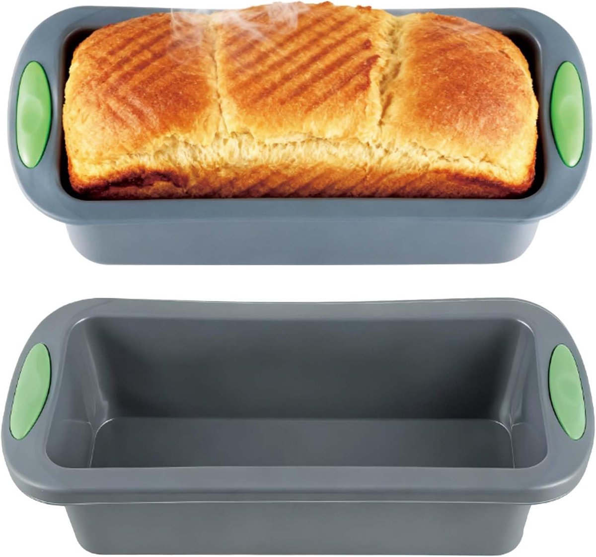 SnelShoppen - 2 Stuks Siliconen Brood Bakvorm, Rechthoekig, Antiaanbaklaag, Herbruikbaar, Voor Cake, Brood, Lasagne, Brownies, 28 x 12 x 6.5 cm