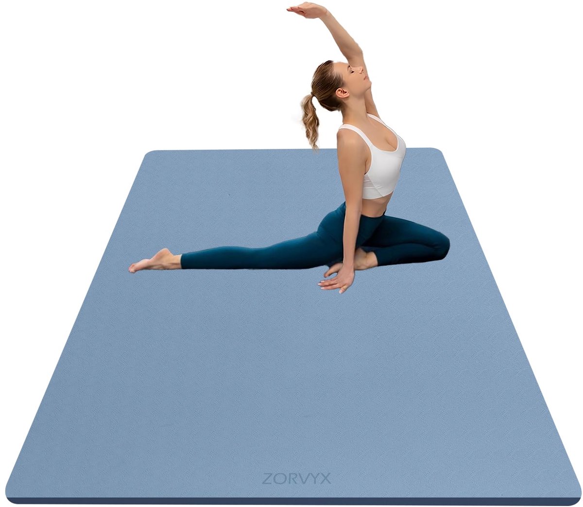 SnelShoppen - Yogamat XXL 200 x 100 cm, 10 mm dik TPE Antislip, Comfortabele Sportmat voor Thuis en Buiten, Fitness, Yoga, Aerobic, Pilates, Training