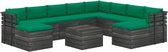 Decoways - 11-delige Loungeset pallet met kussens massief grenenhout