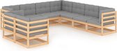 Decoways - 9-delige Loungeset met kussens massief grenenhout