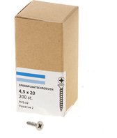 Hoenderdaal Vis pour aggloméré en acier inoxydable tête fraisée plate PZ2 filetage complet 4.5X20 (par 200 pièces)