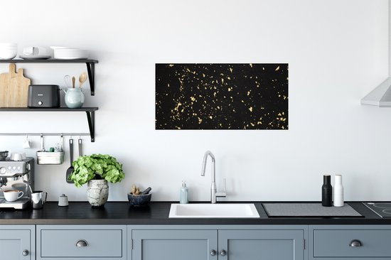 Affiche Flocons d'or sur fond noir - 80x40 cm