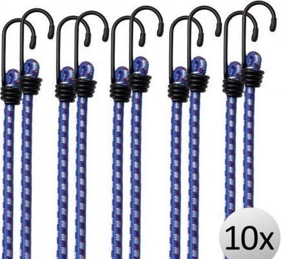 10 x Araignée à bagages en caoutchouc avec crochets 30 cm x 8 mm Ø