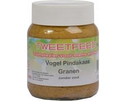 Tweetfeed Vogelpindakaas zonder zout 360 gram GP Naturel in glazen pot