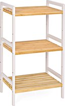 Homestoreking Multifunctionele plank van bamboe met drie niveaus - naturel met wit frame