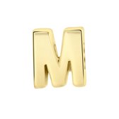 Gerecycled stalen goldplated charm letter - m
