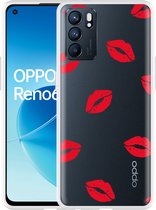 Oppo Reno6 5G Hoesje Red Kisses - Designed by Cazy