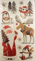 Peha Stickers Kerstfiguren 47,5 X 24,5 Cm Pvc Rood/wit/grijs