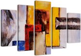 Trend24 - Canvas Schilderij - Gele Vaste Stof - Vijfluik - Abstract - 100x70x2 cm - Oranje