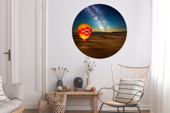 Montgolfière avec un ciel coloré Cercle mural aluminium ⌀ 140 cm