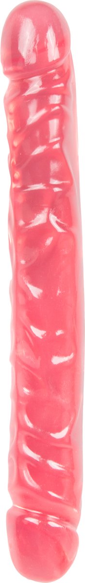 Doc Johnson Crystal Jellies dubbele dildo Jr. Double Dong roze - 30,23 cm