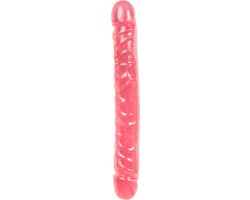 Doc Johnson Crystal Jellies dubbele dildo Jr. Double Dong roze - 30,23 cm