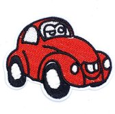 Rode Kever Oogjes Auto Strijk Embleem Patch 7.7 cm / 6 cm / Rood Zwart Wit