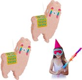 Relaxdays 2 x lama pinata - alpaca - feestartikel - verjaardag - piñata - decoratie