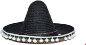 Sombrero Mexico - Zwart - Volwassenen & Kinderen - One Size (50 Cm) - Een Stuk