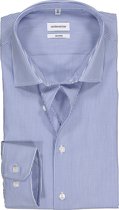 Seidensticker shaped fit overhemd - blauw met wit gestreept - Strijkvrij - Boordmaat: 44