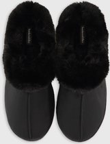 Hunkemöller Dames Accessoires Slippers Fake Fur  - Zwart - maat 38/39