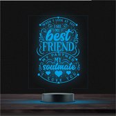 Led Lamp Met Gravering - RGB 7 Kleuren - Best Friend
