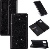 iPhone 13 Pro Glitter Book Case Hoesje - TPU - Magnetische Sluiting - Pasjeshouder - Apple iPhone 13 Pro - Zwart