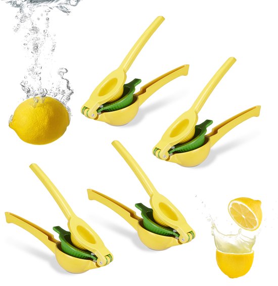 4 x handmatige citruspers - stabiele pers voor citroenen en limoenen - geel — afbeelding 2