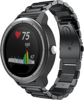 Shop4 - Bandje voor Garmin Vivomove 3 - Roestvrijstaal Zwart