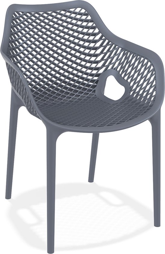 Alterego Chaise de jardin / patio 'SISTER' en plastique gris foncé