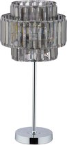 Relaxdays tafellamp kristal - nachtkastlamp - lamp woonkamer - vensterbank - grijs - E14