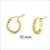 Aramat jewels ® - Bewerkte oorringetjes antwerpen goudkleurig 10mm chirurgisch staal