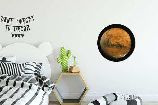 Mars in a dark sky assiette en plastique cercle mural ⌀ 30 cm - impression photo sur cercle mural / cercle vivant (décoration murale)
