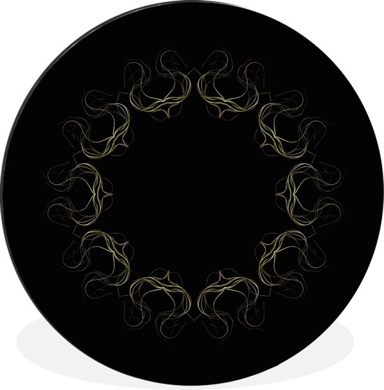 WallCircle - Wandcirkel - Muurcirkel - Een cirkel van meerdere luchtplanten op een zwarte achtergrond - Aluminium - Dibond - ⌀ 30 cm - Binnen en Buiten