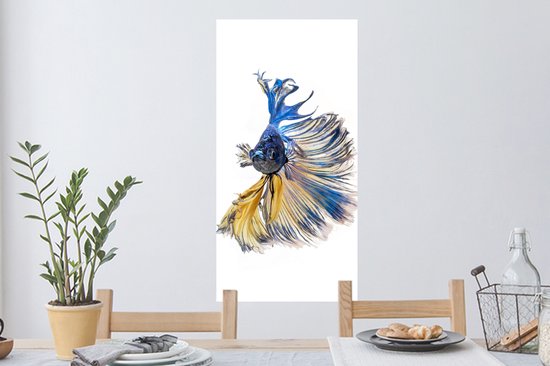 Stickers muraux - Film autocollant - Poisson - Staart - Blauw - 40x80 cm - Film adhésif - Stickers muraux Chambre d'enfant - Papier peint autocollant