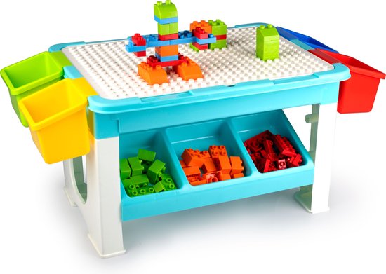 Eddy Toys 69-Delige Set Speelgoed - Speeltafel: 48 x 35 x 31 Cm - 60  Bouwblokken -... | bol.com