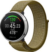 Nylon Smartwatch bandje - Geschikt voor  Polar Ignite nylon band - olijf - Strap-it Horlogeband / Polsband / Armband