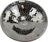 Schalen - Mozaïek zwart glitter Xl - Terracotta - Zwart - 37x37x10 cm - Indonesie - Sarana - Fairtrade