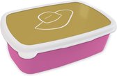 Broodtrommel Roze - Lunchbox - Brooddoos - Zomer - Hoed - Wit - 18x12x6 cm - Kinderen - Meisje
