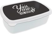 Lunch box Wit - Lunch box - Boîte à pain - Citations - Proverbes - Chien - Toi moi & le chien - 18x12x6 cm - Adultes