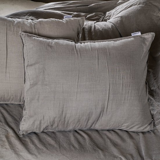 Charm & Co Stone washed - Dekbedovertrek - 100% Zacht Katoen - Tweepersoons - 200 x 200/220 - Bruin van Charm & Co — afbeelding 3