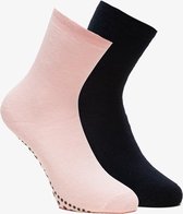 2 paar antislip kindersokken - Roze - Maat 27/30