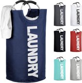 Opvouwbare Waszak Donkerblauw – Wasmand - Wasbox – Wasmandsorteerder - Waterbestendig & Hygiënisch – 81L