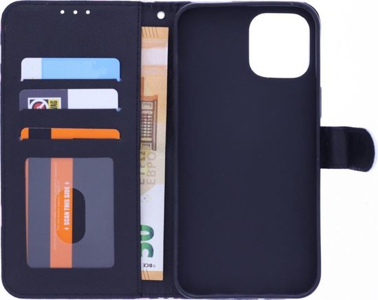 Étui Bookcase hoesje iPhone 12 Pro Max avec imprimé - Smile Graffiti