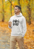 Dog Dad Hoodie, Schattig Sweatshirt Cadeau Voor Vaders, Unieke Cadeaus Voor Hondenliefhebbers, Kwaliteit Unisex Hooded Sweatshirt, D004-023W, 4XL, Wit