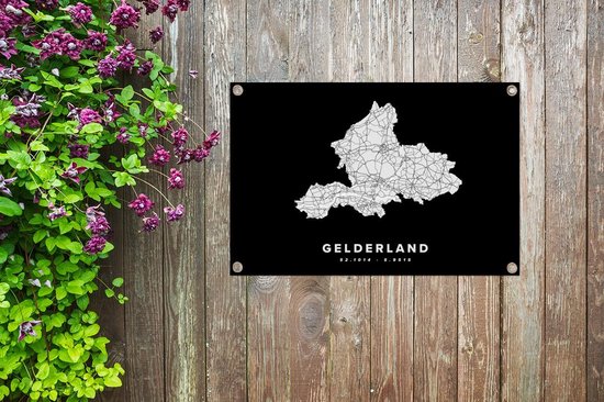 Posters de jardin hors Gueldre - Nederland - Carte - 90x60 cm - Toile de jardin - Affiche extérieure